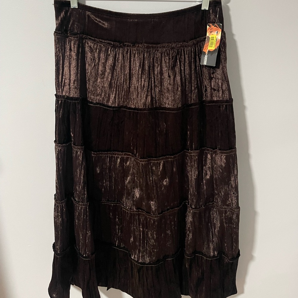 Deadstock Y2K Necessary Objects Brown Velvet Skirt - image 4